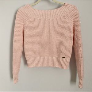 Hollister cropped off shoulder knitted sweater